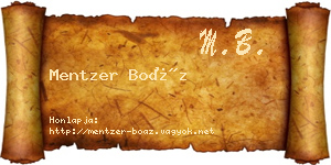 Mentzer Boáz névjegykártya